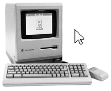 Ein Vintage-Macintosh zeigt den Speichern-Dialog für eine PDF-Datei
