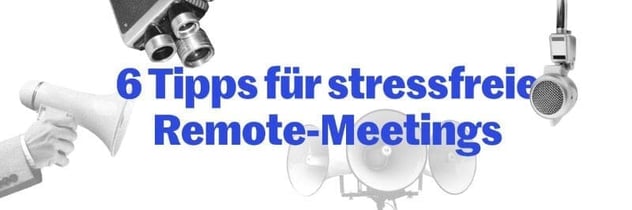 Freigestellte Megafone, eine alte Filmkamera und ein hängendes Studiomikrofon auf weißem Hintergrund
