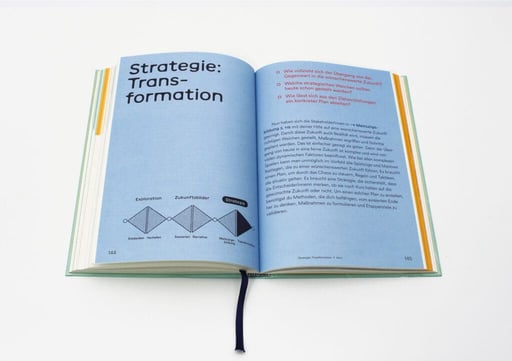 Foto vom Buch, aufgeschlagene Seite: Strategie: Transformation