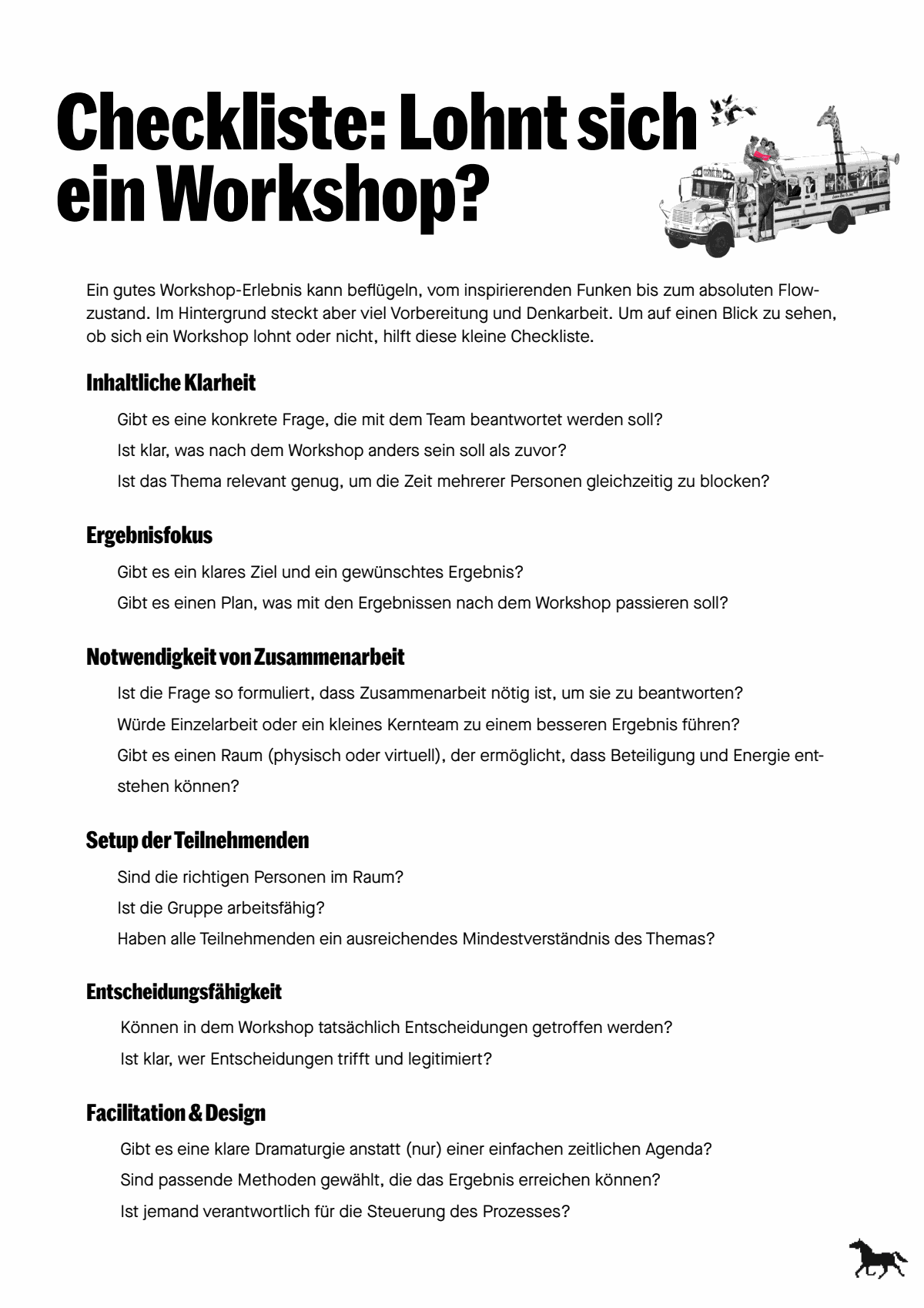 Vorschau: Die ultimative Workshop-Checkliste
